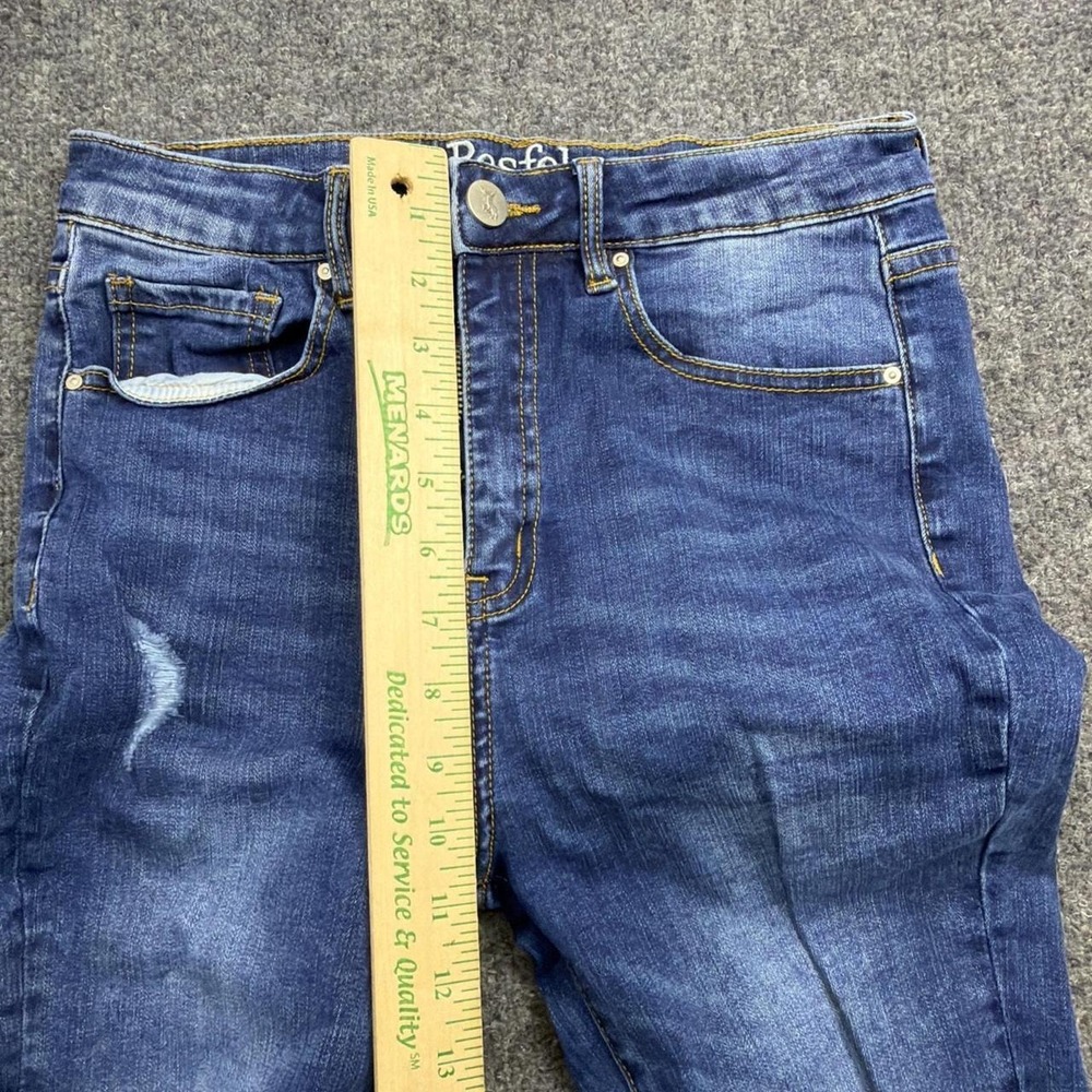 Resfeber Flare Jeans Size 8 Distressed Ripped Blue Denim Bell Bottom Stretch - Picture 4 of 7